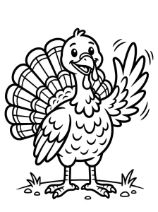 Simple Turkey Coloring Page - Free Printable