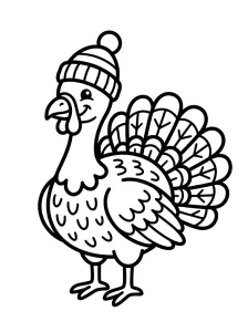 Easy Turkey Coloring Page - Free Printable