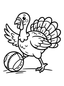 Cartoon Turkey Coloring Page - Free Printable
