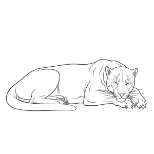 Sleeping Lion Coloring Pages - Free Printable
