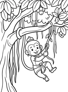 Cute Hanuman Coloring Pages - Free Printable