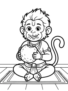 Simple Hanuman Coloring Pages - Free Printable