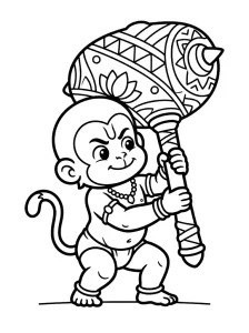 Easy Hanuman Coloring Pages - Free Printable