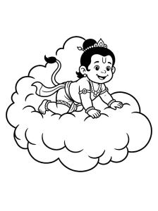 Kids Hanuman Coloring Pages - Free Printable