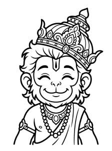 Outlined Hanuman Coloring Pages - Free Printable