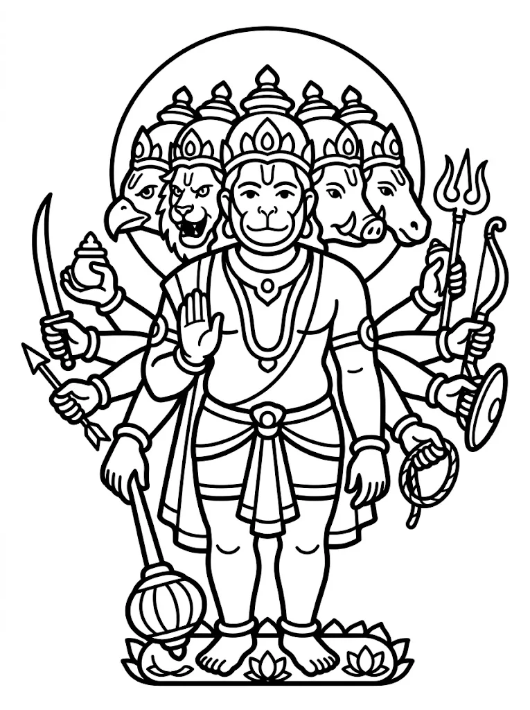 Funny Hanuman Coloring Pages - Free Printable