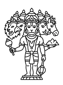 Basic Hanuman Coloring Pages - Free Printable
