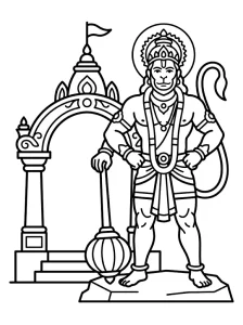 Detailed Hanuman Coloring Pages - Free Printable