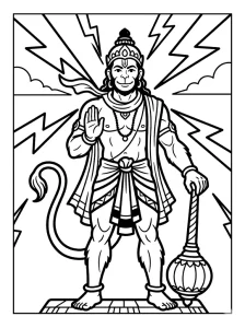 Cute Hanuman Coloring Pages - Free Printable