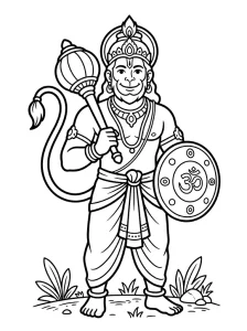 Simple Hanuman Coloring Pages - Free Printable