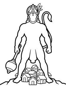 Easy Hanuman Coloring Pages - Free Printable