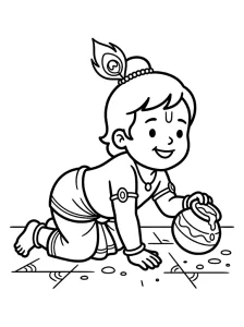 Fun Krishna Coloring Pages - Free Printable