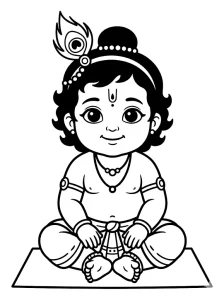 Creative Krishna Coloring Pages - Free Printable
