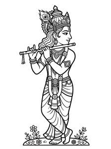 Fun Krishna Coloring Pages - Free Printable