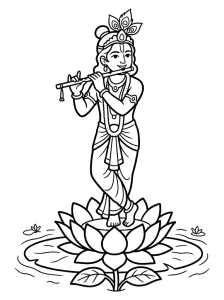 Kids Krishna Coloring Pages - Free Printable