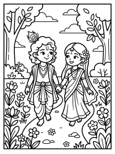 Funny Krishna Coloring Pages - Free Printable