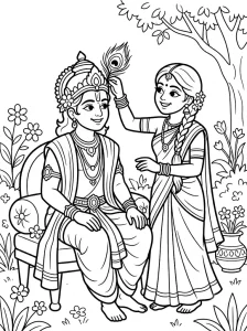 Bold Krishna Coloring Pages - Free Printable