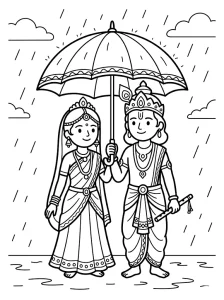 Detailed Krishna Coloring Pages - Free Printable
