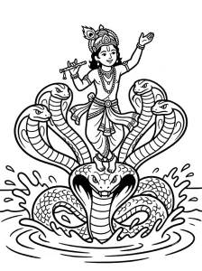 Cute Krishna Coloring Pages - Free Printable