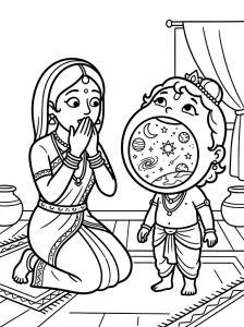Easy Krishna Coloring Pages - Free Printable