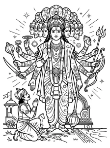 Cartoon Krishna Coloring Pages - Free Printable