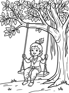 Easy Krishna Coloring Pages - Free Printable