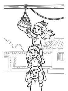 Kids Krishna Coloring Pages - Free Printable