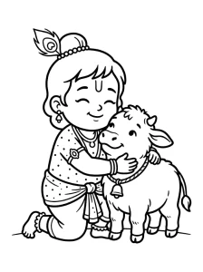 Cool Krishna Coloring Pages - Free Printable