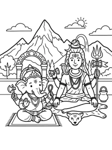 Bold Lord Shiva Coloring Pages - Free Printable