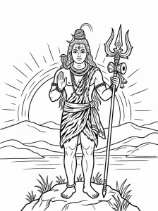 Simple Lord Shiva Coloring Pages - Free Printable