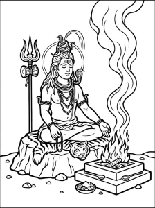 Cute Lord Shiva Coloring Pages - Free Printable
