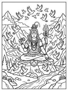 Basic Lord Shiva Coloring Pages - Free Printable