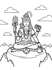 Cartoon Lord Shiva Coloring Pages - Free Printable