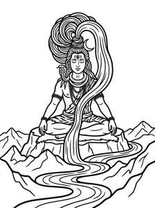 Outlined Lord Shiva Coloring Pages - Free Printable