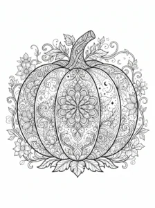 intricate-pumpkin-mandala-floral-autumn-coloring-page FREE Printable Coloring Page