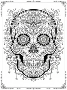 intricate-sugar-skull-floral-mandala-coloring-page FREE Printable Coloring Page